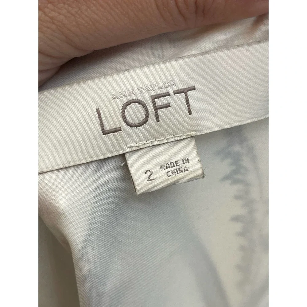 Ann Taylor Loft Butterfly Ivory and Black Lined Sundress Size 2 - Picture 9 of 9